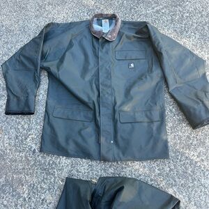 Carhartt Men’s PVC Waterproof Rain Coat Green Set Large Tall